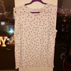 LOFT Off-White Patterned Tank